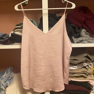 Express blush pink satin tank
